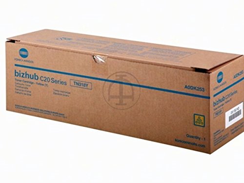 Toner yellow Bizhub C 20 PX Konica Minolta original TN-318 Y A0DK253 pour imprimante laser