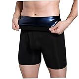 Pesoncarl Sauna Shorts for Men, Elastic Polyester Sauna Pants for Men with PU Heat Accumulating Film, High Waist Quick Sweat Compression Shorts for Running, Biking, Gym, XL, Sports