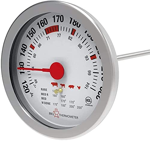 Efengcook Oven Safe Analog Meat Poultry Cooking Thermometer With 3 Inch Waterproof Dial For Quick Reference, Easy To Read Roasting Temperature Guide, Silicon Cover For Prevent Burn, #TOP4