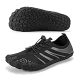 Stelle Water Shoes for Women Men Quick-Dry Lightweight Adult Barefoot Aqua Shoes for Beach Swim River Lake Kayaking Hiking（Black，9MW）