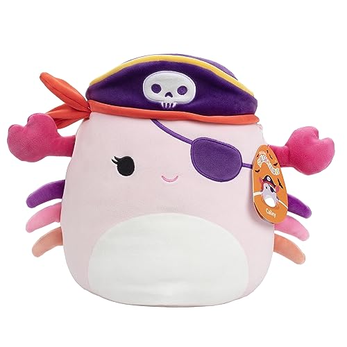Squishmallows Original 10-Inch Cailey The Pirate Crab - Official Jazwares Halloween Plush - Collectible Soft & Squishy Crab Stuffed Animal Toy - Add to Your Squad - Gift for Kids, Girls & Boys