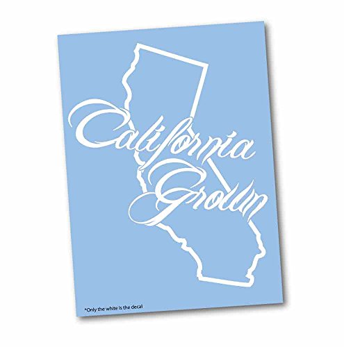 California State Cali Grown Outline Vinyl car Decal- 8.5