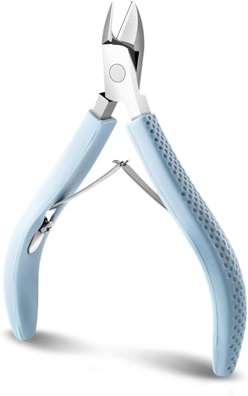 Cuticle Nippers Nail Manicure Cuticle Scissors Clippers Trimmer Remover Pedicure Tools Stainless Steel Cutters,Light Blue