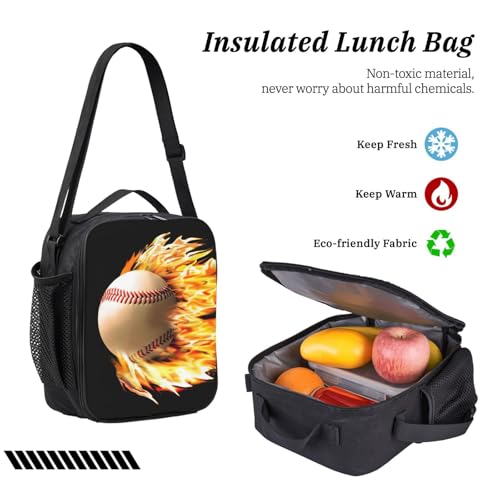 Sac à dos école baseball EdWal avec boîte déjeuner et trousse