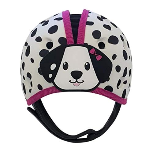 safeheadbaby award-winning infant safety helmet baby helmet for crawling walking ultra-lightweight baby head protector expandable and breathable toddler head protection helmets - dalmatian pink