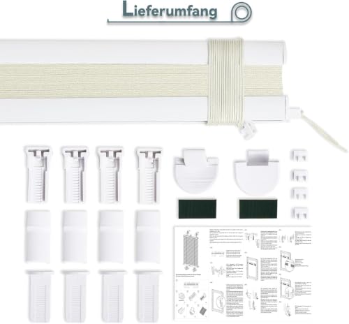 Buseu Plissee Klemmfix ohne Bohren 105x120cm Beige Faltrollo Plisseerollo – Ansicht 8