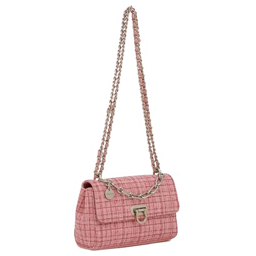 Image of Miraggio Covey Crossbody Bag For Women | Tweed Texture Sling Bags With Convertible Chain | Gift Items For Women