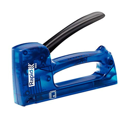 Rapid - R53 X-RAY Blue Stapler for Staples N°53, Manual Stapler for Upholstery Fabrics, Ergonomic Handle & 100% Steel Mechanism, Made in Sweden (20443830)