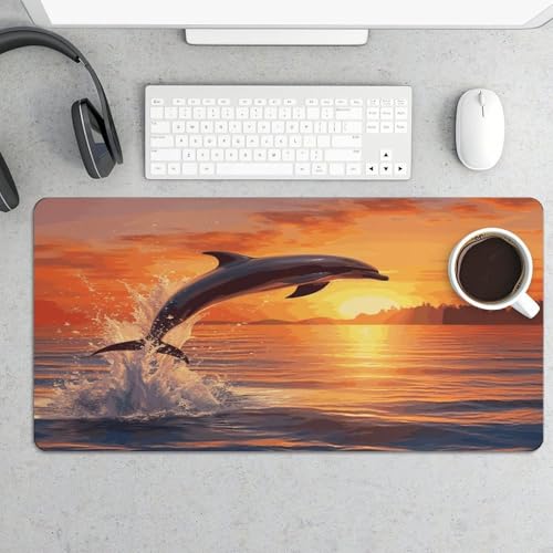 Sunset Dolphin Desk Pad protector de goma 30x60cm miniatura 5