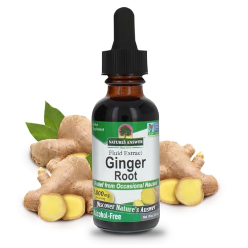 Natures Answer Ginger Root Alcohol Free Extract 1 Ounce | Supports Stomach Function | Vegan | Vegetarian | Non-GMO | Gluten Free