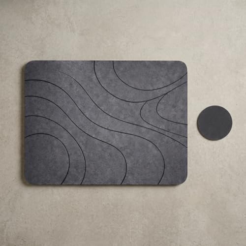 Miniatura 12 de Veradgroup Alfombra Diatomita Baño Antideslizante Alfombra Baño Diatomita Ducha Secado Rápido Alfombra Cocina Y Baño Premium Bath Mat De Piedra Natural Gris Piedra Elegante