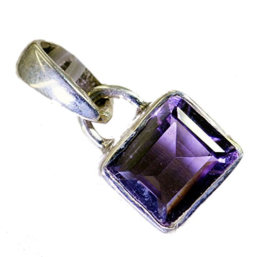 Pendentif améthyste pour femmes en argent 925 style lunette