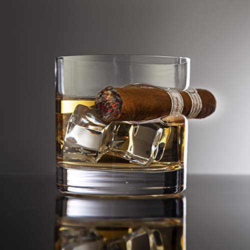 Gifts For Men, Cigar Whiskey Glass, Old Fashioned Whiskey Glasses With Indented Cigar Rest #TOP3