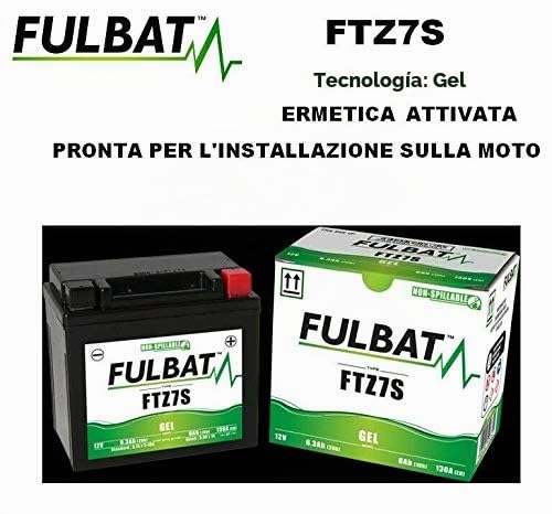 Batería de gel precargada Fulbat YTZ7S para Yamaha XC S D'elight - 115 N-MAX 125