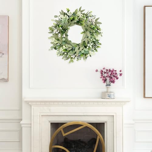 COLORSPEC Eucalyptus Wreath for Front Door, 46 cm/18 inch Spring Summer Green Wreath, Lifelike Artificial Small Door Wreath Decoration for Farmhouse, Wedding, Home, Window, Wall, Fireplace - Image 7