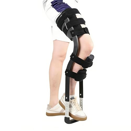 KFJZGZZ Holds 660 lbs Non Weight Bearing Hands Free Knee Crutch, Ankle Sprain Portable Lower Leg Fracture Walking Single Foot Walker