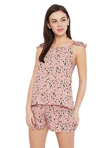Image of Clovia Women's Crepe Print Me Pretty Cami Top & Shorts