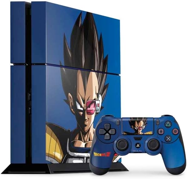 Skinit Decal Gaming Skin Compatible with PS4 Console and Controller Bundle - Officially Licensed Dragon Ball Z Goku Kamehameha Blast Design