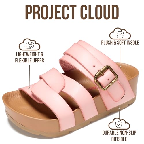 Image of Project Cloud Kids Sandals for Girls - Girls Sandals with Adjustable Buckle Closure, Comfortable Plush & Soft Insole w /Wedge Design Non-Slip Outsole