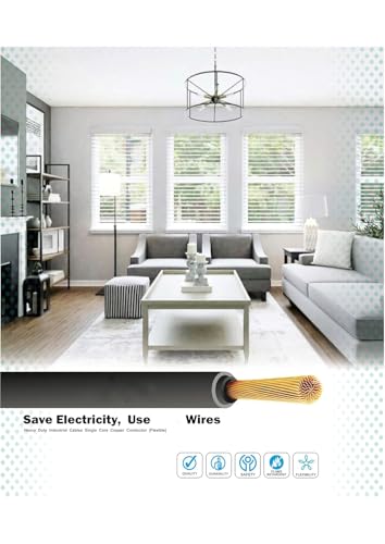 Image of PVC Insulated Copper Wire, Single Core, Black, 90 Metres, for Domestic and Industrial Use (BLACK, 2.50 SQ MM)