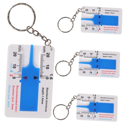 Luxshiny 4pcs Tread Depth Gauge Tire Car Tires Automotive Tread Depth Gauge Iron