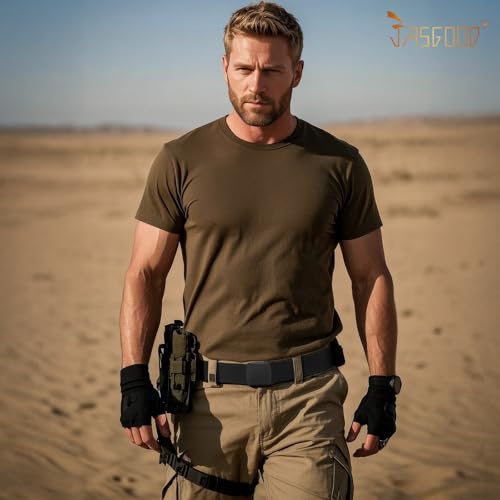 Image of JASGOOD Nylon Canvas Breathable Military Tactical Men Waist Belt With Plastic Buckle