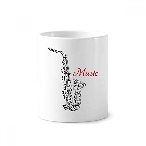 Porte-céramique brosse à dents Musique Classique Saxophone, pot à crayons blanc multiusage 350ml