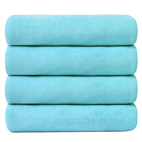 Image of JML Microfiber Bath Towels, 4 Pack, 30 inch x 60 inch, Aquamarine