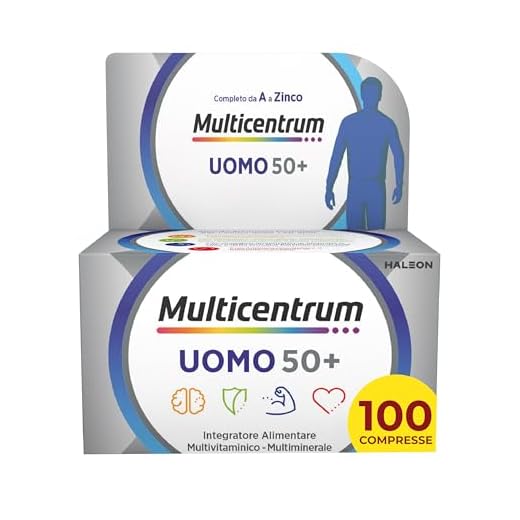 Integratori Multicentrum Uomo 50+ Integratore Alimentare Multivitaminico Completo, con Vitamina D3, Supporto Contro la Stanchezza per Uomini oltre 50 anni, 100 Compresse