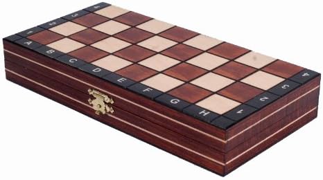 Miniatura 5 de Juego de ajedrez de viaje magnético de madera con tablero de ajedrez Mahgany y compartimento de almacenamiento