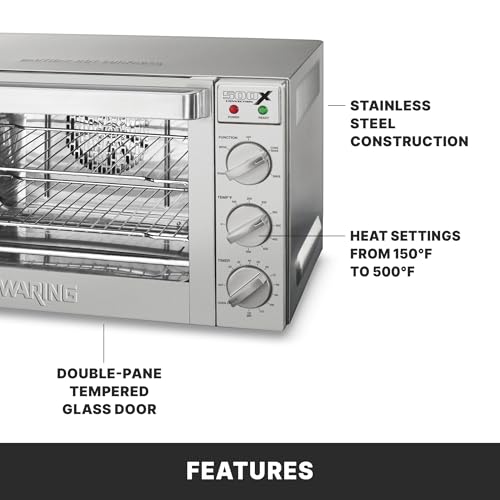 Image of Waring Convection Oven with Half-Size Pan Capacity | Half-Size Pan Capacity, 4 Cooking Functions, for Commercial Kitchens & Restaurants, NSF Certified