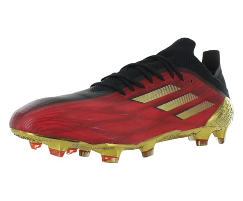 adidas X Speedflow.1 Firm Ground Unisex Shoes Size 11, Color: Vivid Red/Gold Metallic/Core Black