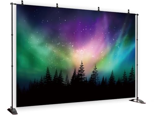 Tela de fondo Northern Lights 10x7ft para fotografía miniatura 5