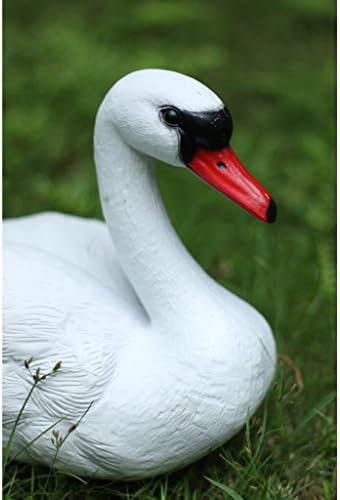 Sharplace Full Size White Swan Decoy for Hunting &Fishing Floating Swan Bird Scarecrow