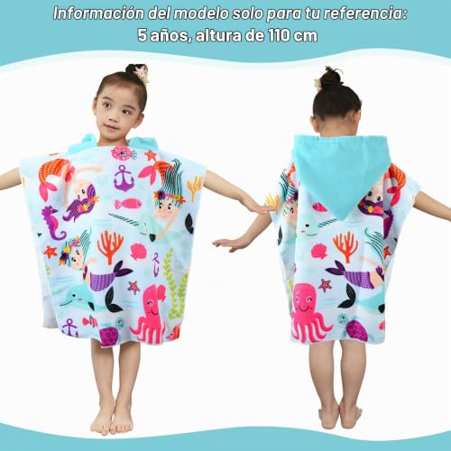 Miniatura 3 de Joraki Toalla Infantil Con Capucha De Niño Y Niña, Toalla De Playa Toalla De Baño Poncho Toalla Poncho Surf Para Niñas Niños De 2 A 8 Años
