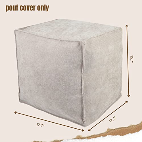Idee-Home Unstuffed Pouf Ottoman Cover, Bean Bag Ottoman Pouf Covers For Living Room Bedroom Floor Storage Pouf Footstools, Square Pouf Cover #TOP2