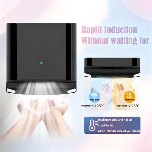 Secador de manos automatico de 1250 W para pared de inodoro comercial con aire ajustable 3