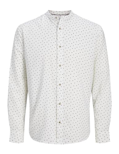 JACK & JONES Jjpierre Slub AOP Band T-Shirt pour Homme Taille L, Blanc éclatant., XS