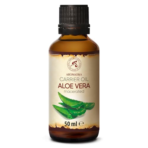Huile Aloe Vera 50ml - Aloe Barbadensis - Brasil - Pressée a Froid et Affiné - Naturel et Pur - Soins Intensifs pour le Visage - Cheveux - Peau pour Massage...