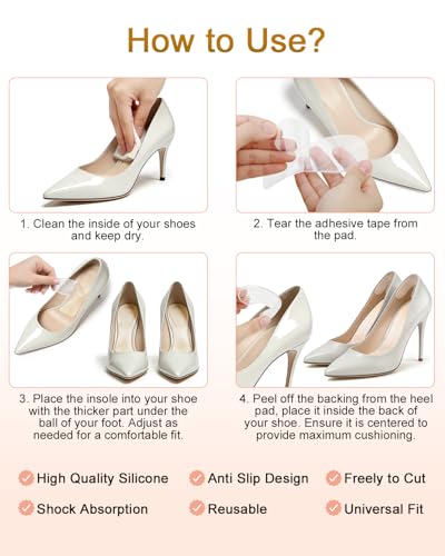 2 pares de plantillas y almohadillas para tacones altos para mujer miniatura 4