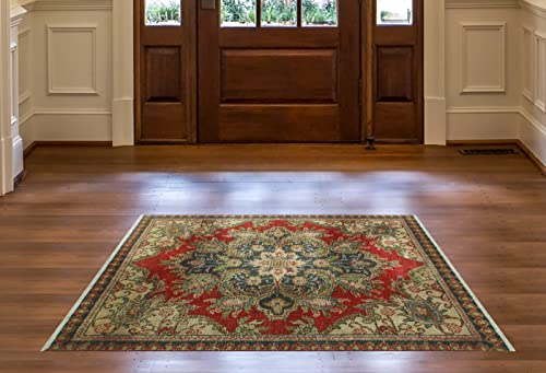 Noori Rug Vintage Distressed Crandell Red/Ivory Runner, 3'1 X 4'7 #TOP7