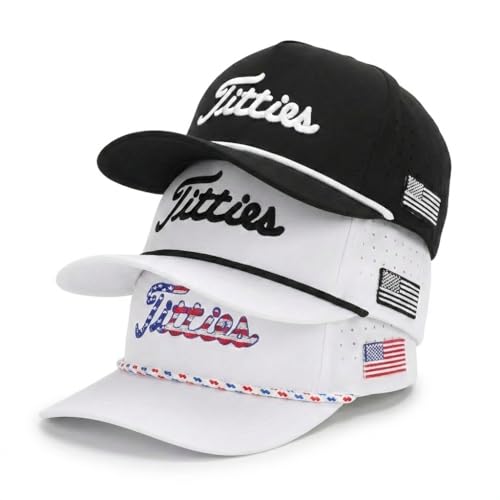 Image of Curves & Clubs Titties Golf Hat - Funny Golf Hat, Titties Hat - Funny American Hat - One-Size-Fits-All - Men's Gifts
