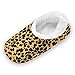 ALAZA Black Leopard Print Yellow House Fleece Slippers Comfy Bedroom Shoes Anti-Slip for Men US 11-12