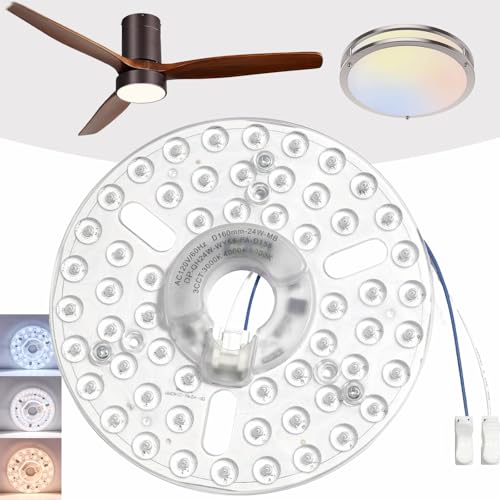AUPRUN 6.3 Ceiling Fan Led Light Replacement 24W 3CCT Easy Magnetic Mount