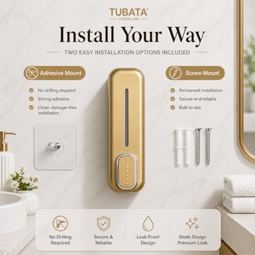 Image of Soap Dispenser 400ml No-Drill Adhesive Wall-Mounted Dispenser, Durable ABS Plastic, White Dolphin Design Dispenser for Kitchen, Hand Wash, Shower Gel & Sanitizer