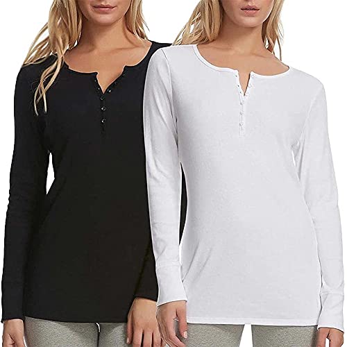 Henley Tee Felina t-shirt manches longues en côte pour un look casual chic au quotidien