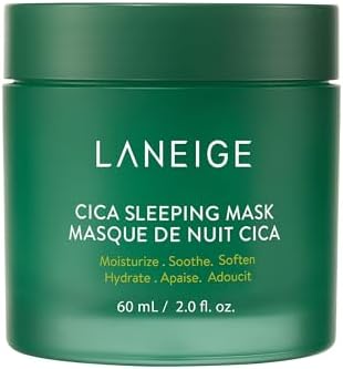 LANEIGE Cica Sleeping Mask: Soothing Overnight Mask with Centella & Fermented Forest Yeast Extract for Sensitive Skin & Moisture Barrier Repair