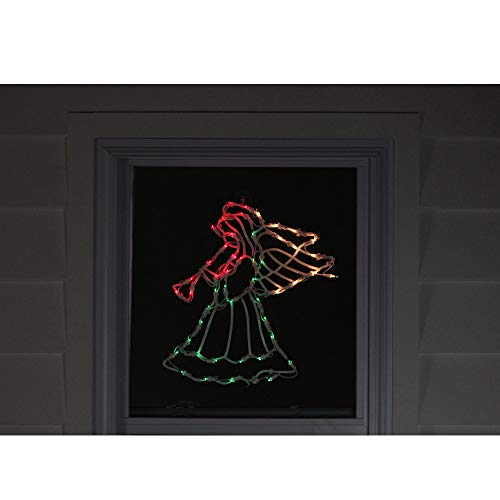 Northlight 18" Lighted Trumpeting Angel Christmas Window Silhouette Decoration #TOP3
