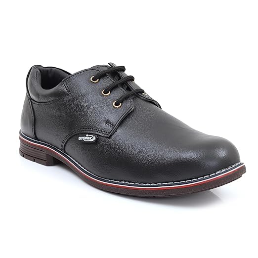 STONIXSTONIX® Formal Leather Safety Shoes Men's and Safety Jacket's with Combo | Steel Toe & Reflect Strip Jacket | Lightweight TPR Sole| Net Fabric Material Jacket, (Shoes Size-10), (Size Free Jacket)