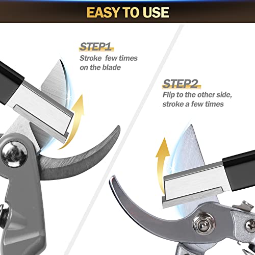 Christmas Stocking Stuffers For Men Women Garden Tool Sharpener Pocket Speedy Sharp Unique Gifts For Dad Mom Blade Sharpening Stones Shears Scissors Knives Pruner Honing Stone For Gardening Camping #TOP7